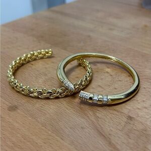 Gold and Silver Accented Bracelet Duo